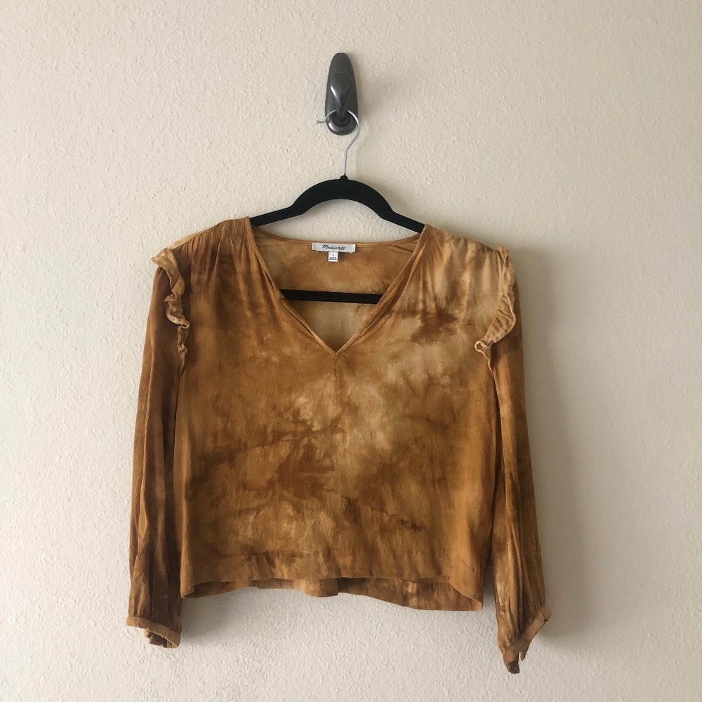 Madewell Tie-Dye Ruffle-Shoulder Top - Picture 6 of 7